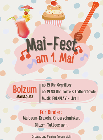 Maifest mit Live-Musik in Bolzum