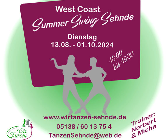 Mit Schwung in den Sommer: Neuer West-Coast-Swing Workshop in Sehnde