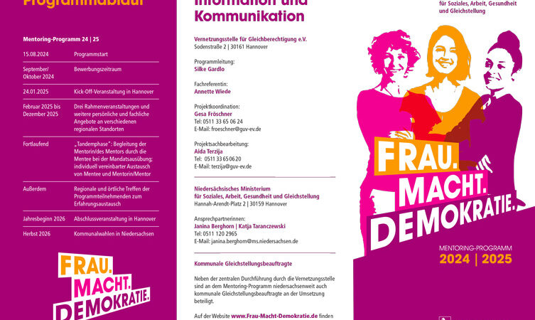 Mentoring Programm 2024 aufgelegt: „Frau.Macht.Demokratie.“