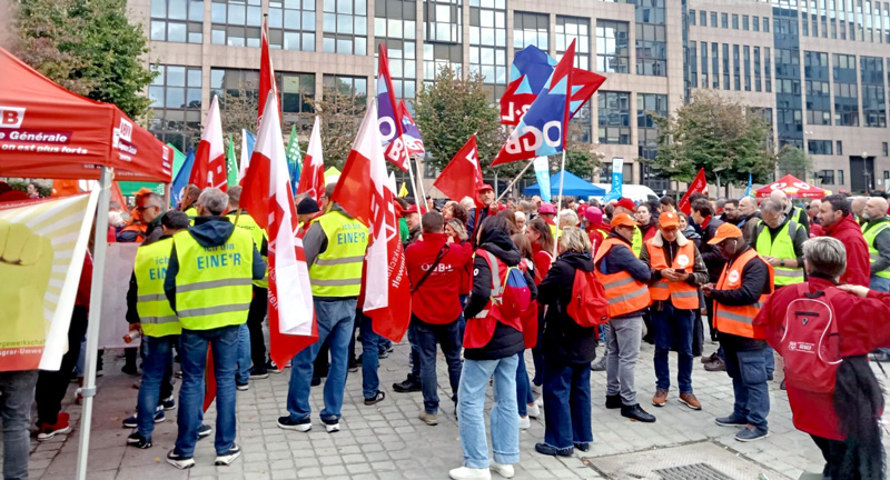 Lehrter Gewerkschafter demonstrieren in Brüssel für bessere Arbeitsbedingungen