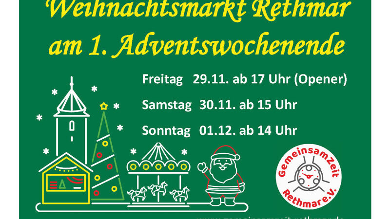 GemeinsamZeit Rethmar lädt ein zum Weihnachtsmarkt am 1. Adventswochenende