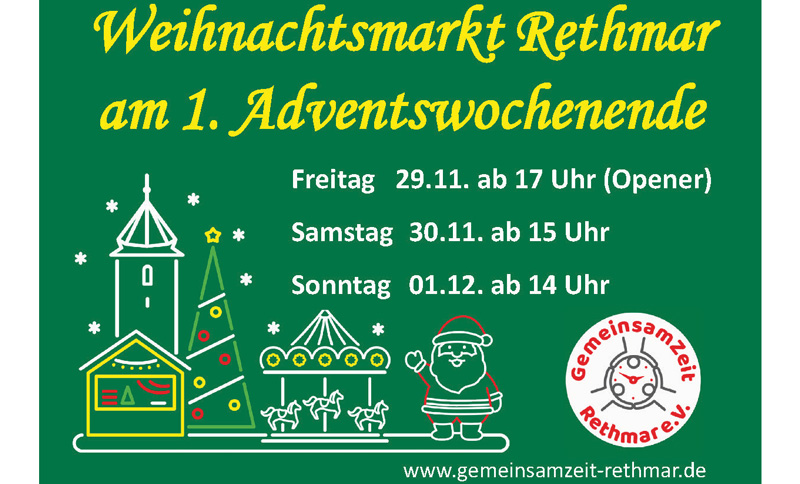 GemeinsamZeit Rethmar lädt ein zum Weihnachtsmarkt am 1. Adventswochenende