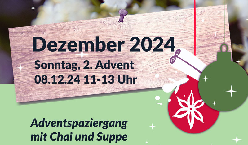 Adventsspaziergang mit Chai und Suppe am Sonntag mit Hof Zwölf