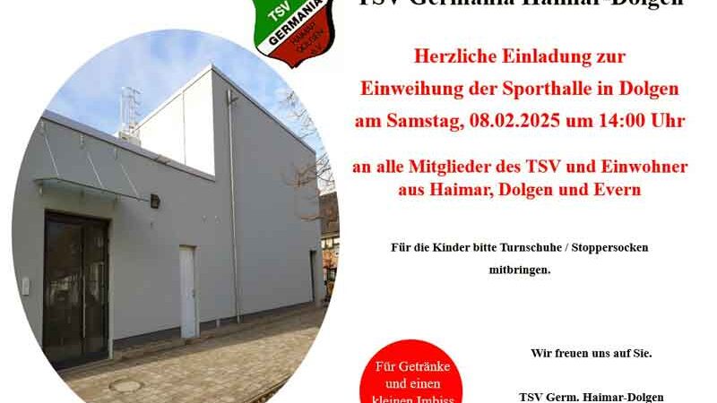 Einweihung der neuen Sporthalle in Dolgen