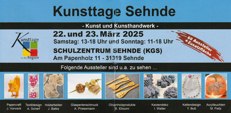 Kunsttage Sehnde 2025: Kunst und Handwerk